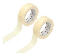 sourcing map 2 Rolls Grid Washi Tape, 0.6 Inch x 11 Yards Decorative Tape Colored Masking Tapes Crafting Supplies for DIY Crafts, Gift Wrapping, Scrapbook, Party Decorations, Cream