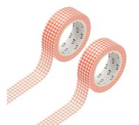 sourcing map 2 Rolls Grid Washi Tape, 0.6 Inch x 11 Yards Decorative Tape Colored Masking Tapes Crafting Supplies for DIY Crafts, Gift Wrapping, Scrapbook, Party Decorations, Carrot Color