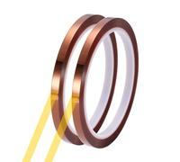 sourcing map 2 Rolls Heat Tape, 6mm x 33m (108ft) Polyimide Heat Transfer Sublimation Tape No Residue High-Temperature Resistant Tapes for Heat Press Soldering Circuit Board, Brown