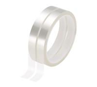sourcing map 2 Rolls High Temperature Masking Tape 15/32" x108ft(12mmx33m) 0.05mm Thick PET Film Silicone Adhesive Heat Resistant Tapes for Heat Press Anodizing Circuit Board, Transparent