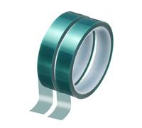 sourcing map 2 Rolls High Temperature Masking Tape 4/5" x108ft(20mmx33m) 0.05mm Thick PET Film Silicone Adhesive Heat Resistant Tapes for Heat Press Anodizing Circuit Board, Dark Green