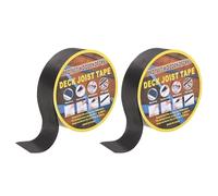 sourcing map 2 Rolls Joist Tape for Decking 2'' x 50' Weather-Resistant Butyl Joist Tape Flashing Joists Tape for Wood Decks and Beams Roof, Black