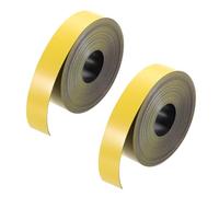 sourcing map 2 Rolls Magnetic Strip with Strong 0.08 Feet x 26.25 Feet Magnetic Strip Tape,Magnetic Tape Labels for Whiteboards Refrigerator and Crafts Yellow