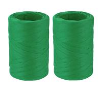 sourcing map 2 Rolls Raffia Paper Ribbon Bulk,1/4 Inch Wide 110 Yards Dark Green Twine String Paper Yarn for DIY Craft Weaving, Decoration, Gift Wrapping