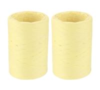 sourcing map 2 Rolls Raffia Paper Ribbon Bulk,1/4 Inch Wide 110 Yards Light Yellow Twine String Paper Yarn for DIY Craft Weaving, Decoration, Gift Wrapping