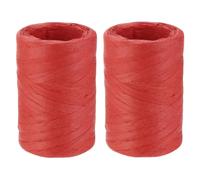 sourcing map 2 Rolls Raffia Paper Ribbon Bulk,1/4 Inch Wide 110 Yards Red Twine String Paper Yarn for DIY Craft Weaving, Decoration, Gift Wrapping