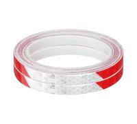 sourcing map 2 Rolls Reflective Tape 0.4" x26ft Adhesive Night Safety Warning Tapes Outdoor Bicycle Adhesive Reflector Stickers for Vehicles Trailers Trucks Bike Cars Signs, Red White