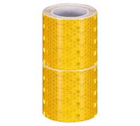 sourcing map 2 Rolls Reflective Tape 2" x10ft Adhesive Night Safety Warning Tapes Outdoor Bicycle Adhesive Reflector Stickers for Vehicles Trailers Trucks Bike Cars Signs, Gold Yellow