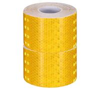 sourcing map 2 Rolls Reflective Tape 2" x33ft Adhesive Night Safety Warning Tapes Outdoor Bicycle Adhesive Reflector Stickers for Vehicles Trailers Trucks Bike Cars Signs, Gold Yellow