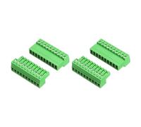 sourcing map 2 Set 10 Pin 3.5mm Pitch PCB Mount Screw Terminal Block Connector, Right Angle Pluggable Plug for DIY Electronics Audio Power Modules 26-16AWG Cable