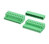 sourcing map 2 Set 10-Pin 5.08mm/0.2" Pitch PCB Mount Screw Terminal Block Connectors Straight No Soldering 2EDGKD Male & Female Connectors Plug for 28-10AWG, Green