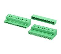 sourcing map 2 Set 12-Pin 5.08mm/0.2" Pitch PCB Mount Screw Terminal Block Connectors Straight No Soldering 2EDGKD Male & Female Connectors Plug for 28-10AWG, Green