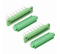 sourcing map 2 Set 14-Pin 3.5mm Pitch Pluggable Screw Terminal Block Connectors, PA66 300V 8A Through-Wall PCB Terminal Connectors for DIY Electronics Automation Power Modules, 22-12AWG Cable