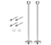 sourcing map 2 Set 15.75inch Ceiling Mount Bracket Fit 1.02inch Pipe, Stainless Steel Curtain Rod Holder Closet Rod Holders for Wardrobe Bathroom Curtain Pipe, Silver