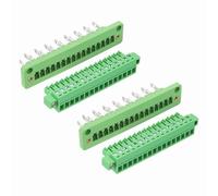 sourcing map 2 Set 16-Pin 3.81mm Pitch Pluggable Screw Terminal Block Connectors, PA66 300V 8A Through-Wall PCB Terminal Connectors for DIY Electronics Automation Power Modules, 22-12AWG Cable
