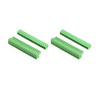 sourcing map 2 Set 18 Pin 3.81mm Pitch PCB Mount Screw Terminal Block Connector, Right Angle Pluggable Plug for DIY Electronics Audio Power Modules 26-16AWG Cable