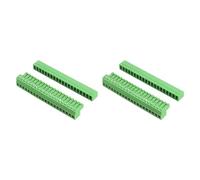 sourcing map 2 Set 20 Pin 3.81mm Pitch PCB Mount Screw Terminal Block Connector, Right Angle Pluggable Plug for DIY Electronics Audio Power Modules 26-16AWG Cable