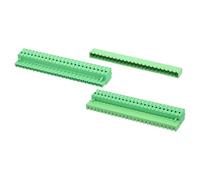 sourcing map 2 Set 24-Pin 5.08mm/0.2" Pitch PCB Mount Screw Terminal Block Connectors Straight No Soldering 2EDGKD Male & Female Connectors Plug for 28-10AWG, Green