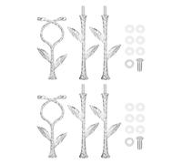 sourcing map 2 Set 3-Tier Cupcake Stand Hardware Handles, Zinc alloy Cake Plate Stand Handle Fittings with Screws for DIY Making Fruit Plate Cake Stand, Vine Silver