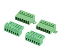 sourcing map 2 Set 7 Pin Screw Terminal Block Connector,3.5mm/0.14 Inch Pitch Male & Female PCB Mount Screw Terminal 300V 8A Green Terminal Block Connector for Home Electronic Project