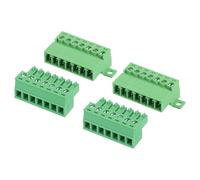 sourcing map 2 Set 7 Pin Screw Terminal Block Connector,3.81mm/0.15 Inch Pitch Male & Female PCB Mount Screw Terminal 300V 8A Green Terminal Block Connector for Home Electronic Project