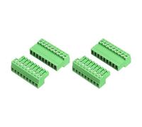 sourcing map 2 Set 9 Pin 3.5mm Pitch PCB Mount Screw Terminal Block Connector, Right Angle Pluggable Plug for DIY Electronics Audio Power Modules 26-16AWG Cable