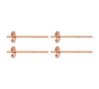 sourcing map 2 Set 925 Sterling Silver Earring Posts, Pearl Cup Pad Earring Stud Blanks for DIY Earrings Jewelry Making Findings, Rose Gold Plated, 4mm/0.16" Cup Size