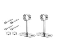 sourcing map 2 Set Ceiling Mount Curtain Rod Bracket, 25mm/0.98" Pipe Length 100mm/3.94" Stainless Steel Curtain Rod Hooks Hangers for Walls Wardrobe Pipe Curtain Pipe, Silver