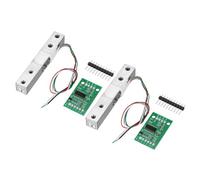 sourcing map 2 Set Digital Load Cell Weight Sensor 1KG + HX711 Module Weighing Sensor 24 Bit Precision A/D Dual-Channel 20x33mm for DIY Portable Electronic Kitchen Scale Kit