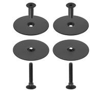 sourcing map 2 Set Door Hole Cover Plate, 2-5/8" Diameter Round Deadbolt Cover Plate Metal Door Knob Handle Hole Filler Plate with Connecting Screws, Black