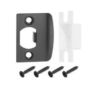 sourcing map 2 Set Door Strike Plate, 57mm x 45.0mm Stainless Steel Latch Deadbolt Replacement Lock Strike Plate for Door Frame Door Jamb Reinforcement, Black