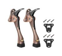 sourcing map 2 Set Kickdown Door Stopper, 4.7" Aluminum Alloy Kick Down Door Stoppers for Bottom of Doors One Touch Adjustable Doors Holder with Non-Slip Rubber Tip and Screws for Home, Copper
