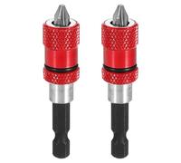 sourcing map 2 Set Magnetic Screwdriver Bit Holders Set 3 Inch CR-V Steel Torsion Impact Bit Holder Kits Quick Release Extension Adapter with 1/4 Inch Hex Shank for Industry Home Auto, Red