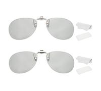 sourcing map 2 Set Polarized Clip-on 3D Glasses, Passive Circular 3D Viewing Glasses Frame with Glass Case and Eyeglass Cloth for RealD/Image MAXimum Movie Theater Game TV (Upgraded Metal Clip)