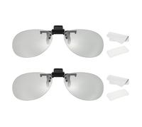 sourcing map 2 Set Polarized Clip-on 3D Glasses, Passive Circular 3D Viewing Glasses Frames with Glass Case and Eyeglass Cloth for RealD Movies Theater Games TV (Metal Clip)