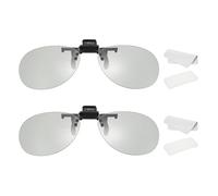 sourcing map 2 Set Polarized Clip-on 3D Glasses, Passive Circular 3D Viewing Glasses Frames with Glass Case and Eyeglass Cloth for Image MAXimum Movies Theater Games TV (Metal Clip)
