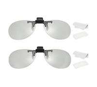 sourcing map 2 Set Polarized Clip-on 3D Glasses, Passive Circular 3D Viewing Glasses Frames with Glass Case and Eyeglass Cloth for RealD/Image MAXimum Movies Theater Games TV (Metal Clip)