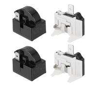 sourcing map 2 Set PTC Refrigerator Starter Relay 4.7 Ohm 2 Pin and 1/2HP Freezer Overload Protector for Fridge Cooler Compressor