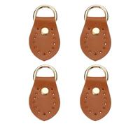 sourcing map 2 Set Purse Strap Mount Hook, PU Leather Sew on Bag Side Clip Buckle Replacement with D Rings for DIY Crossbody Handbag Purse Making, Brown