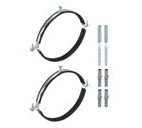 sourcing map 2 Set Split Ring Pipe Hanger 7-7/8" (200mm) Galvanized Steel Sheet Wall Ceiling Mount Adjustable Pipe Bracket Clamp with Screw and Expansion Tube for Plumbing HVAC (M8,M10)