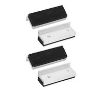 sourcing map 2 Set Vise Jaw Pads 3" Aluminum Magnetic Vise Soft Jaws Standard Anti-Scratches Vice Covers Tools for DIY Making Woodworking Clamping Plumbing, Silver/Black