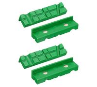 sourcing map 2 Set Vise Jaw Pads 5" Rubber Magnetic Vise Soft Jaws Standard Anti-Scratches Vice Covers Tools for DIY Making Woodworking Clamping Plumbing, Green