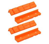 sourcing map 2 Set Vise Jaw Pads 5" Rubber V-Shape Magnetic Vise Soft Jaws Standard Anti-Scratches Vice Covers Tools for DIY Making Woodworking Clamping Plumbing, Orange