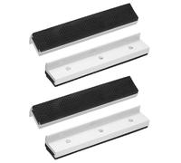 sourcing map 2 Set Vise Jaw Pads 6" Aluminum Magnetic Vise Soft Jaws Standard Anti-Scratches Vice Covers Tools for DIY Making Woodworking Clamping Plumbing, Silver/Black