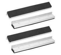 sourcing map 2 Set Vise Jaw Pads 8" Aluminum Magnetic Vise Soft Jaws Standard Anti-Scratches Vice Covers Tools for DIY Making Woodworking Clamping Plumbing, Silver/Black