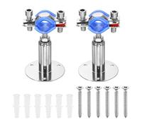 sourcing map 2 Set Wall Mount Ceiling Mount Pipe Supports 304 Stainless Steel Adjustable Pipe Bracket Clamp with Screws for OD Pipe 0.7"-0.9" (19-22mm) Adjustable Height 50-100mmmm