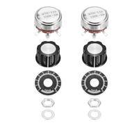 sourcing map 2 Set WTH118 100K Potentiometer Kit, Single Turn Rotary Carbon Variable Potentiometers with Knobs Nuts Washers Dials for DIY Electronics Audio Equipment