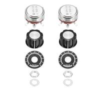 sourcing map 2 Set WTH118 560K Potentiometer Kit, Single Turn Rotary Carbon Variable Potentiometers with Knobs Nuts Washers Dials for DIY Electronics Audio Equipment