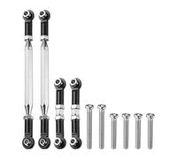 sourcing map 2 Sets Adjustable Turnbuckles Camber Link Linkages Aluminum Alloy Upgrade Parts RC Car Steering Pull Rod Servo Linkages Tie Rod for MN 1:12 D90 RC Car Crawler,Black