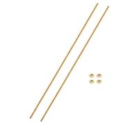 sourcing map 2 Sets Brass Fully Threaded Rod, M2.5x0.45mm Pitch Right Hand Threads Studs with Solid Brass Hex Nuts, 200mm/8" Long Threaded Screw Rods Fasteners for Anchors Bolts Hangers Clamps